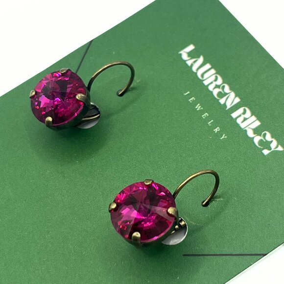 Handcrafted Swarovski Crystal Drop Earrings – Premium, Antique Gold & Sparkly - Picture 5 of 5